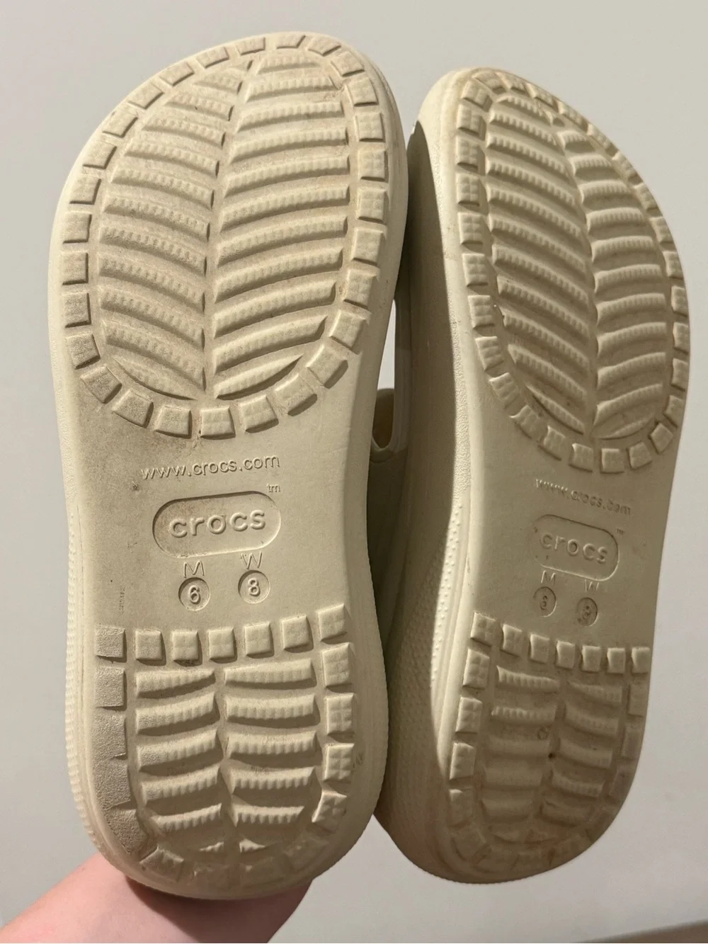 Crocs Mega Crush Platform Sandal Cream Women's Sz 8 flower pearls Jibbits bridal
